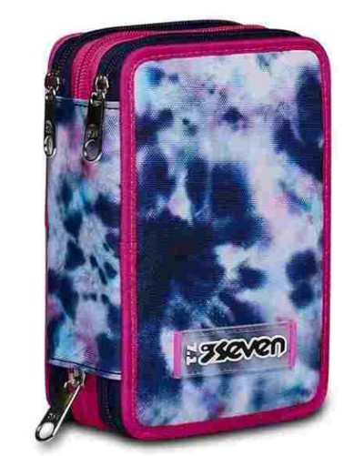 Astuccio scuola Seven 3 zip Cloudy Shapes